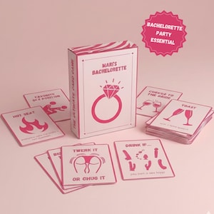 Jogos de cartas para despedida de solteira, presentes personalizados para imprimir para despedida de solteira, presentes editáveis para madrinhas.