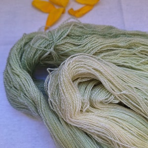 Pode incluir: Um novelo de fio com um degrad&ecirc; de cores verde e branco. O fio &eacute; macio e felpudo, e &eacute; perfeito para tricotar ou fazer croch&ecirc;.