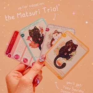 MATSURI Cats Set - 4 holographic indie cards!