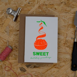 Christmas Clementine (Christmas tree) #1980 Letterpress card with envelope