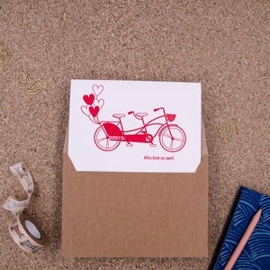 Tandem Liebe #1410 Buchdruck-Karte mit Umschlag