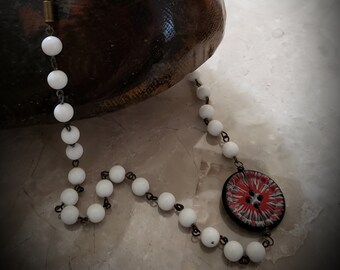 Vintage Button Necklace, Handmade OOAK Cheldena Artwear