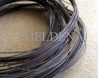 OXIDIZED WIRE - 20 Feet of Hand Antiqued Wire 20ga Pure Copper Or Pure Brass Dead Soft, Ear Wire Gauge, Blackened Wire, Cheldena ArtWear