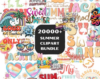 20000+ Summer PNG Bundle, Beach Clipart, Tropical Graphics, Summer Sublimation Designs, Vacation PNG, Printable Clipart