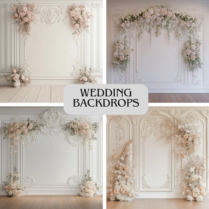 Wedding Backdrop Bundle | 50+ Floral, Rustic, Boho Designs (digital ...