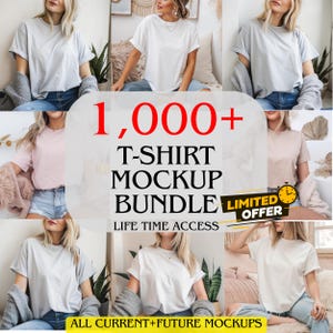 Plus de 1 000 maquettes de t-shirts | Couleurs Confort, Bella+Toile, Gildan | Lot de maquettes de vêtements pour style de vie