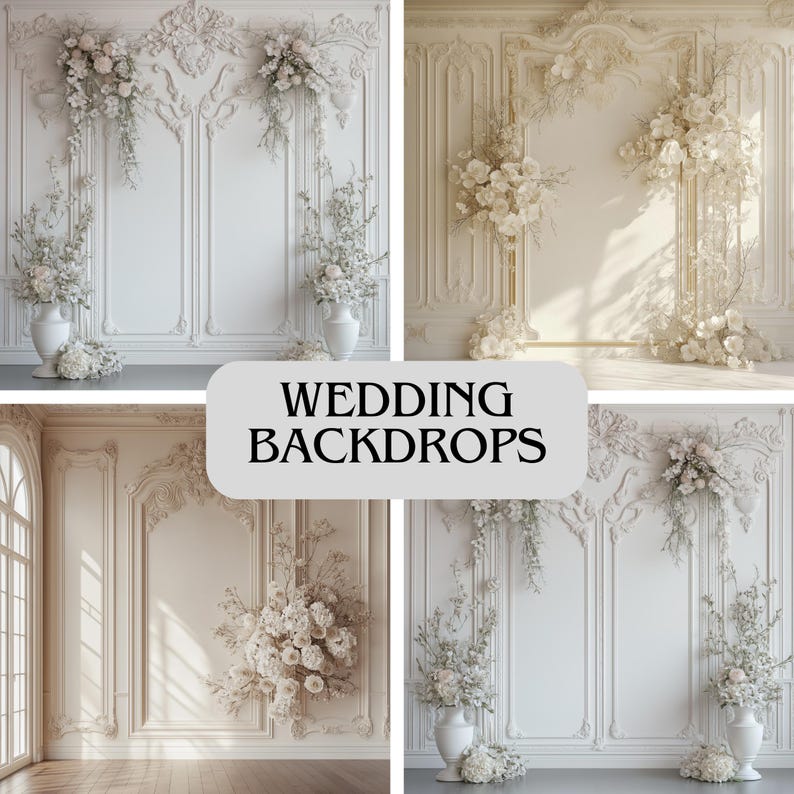Wedding Backdrop Bundle | 50+ Floral, Rustic, Boho Designs (digital ...