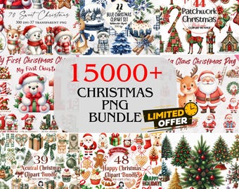 15000+ Christmas PNG Clipart Bundle, Holiday Digital Download