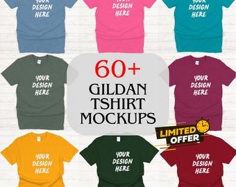 Gildan T-Shirt Mockup Bundle, Apparel Mockups (Instant Download)