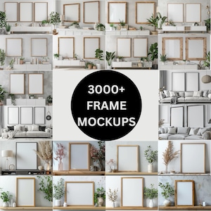 Pacote de mockup de moldura de arte de parede de alta qualidade com mais de 3.000 mockups de moldura modernos