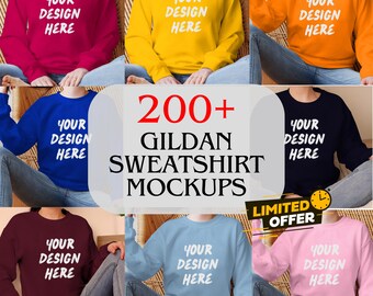 200+ Sweater Mockup Bundle | Bella Canvas, Gildan (Digital Download)