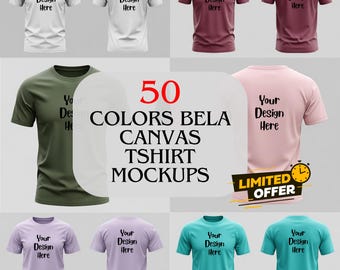 Modelbundel Bella canvas T-shirt | 50+ kleuren (digitale download)