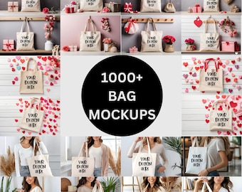 Tote Bag Mockup Bundle 1000+ hochwertige moderne Canvas Bag Mockups Template