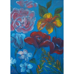 Painting of various flowers - original oil on canvas
