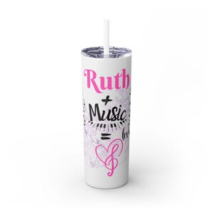 Musical Skinny Tumbler with Straw, Personalized Gift for Music Lovers, Travel Cup for Teachers, Birthday Present for Her, Custom [...]