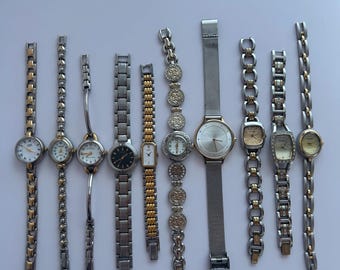 Gold and silver womens vintage watches