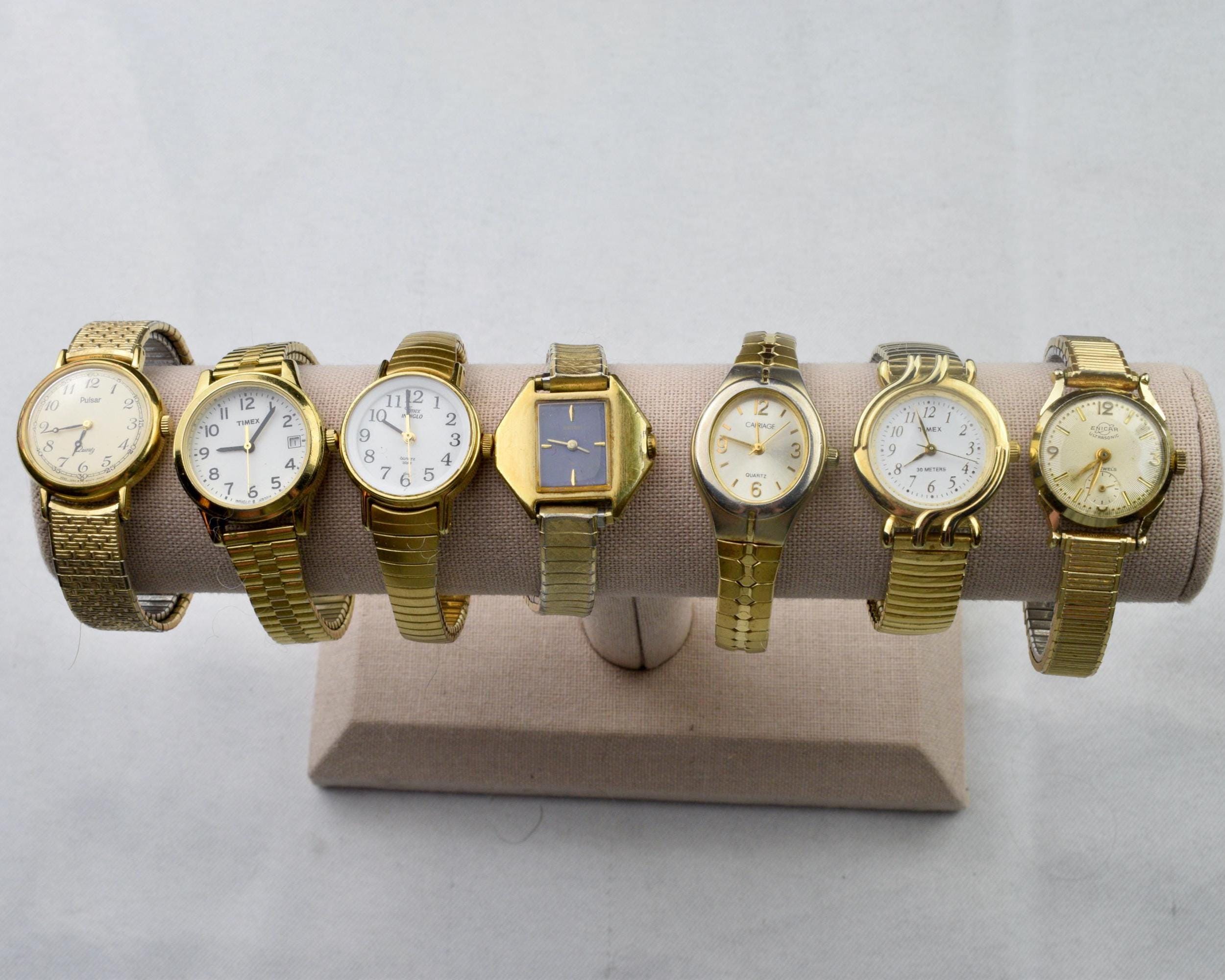 Vintage Timex Women\'s Gold Tone Watch with Silver Accents Vintage TIMEX Watch Womens Silver Tone Stainless Steel  main image 3