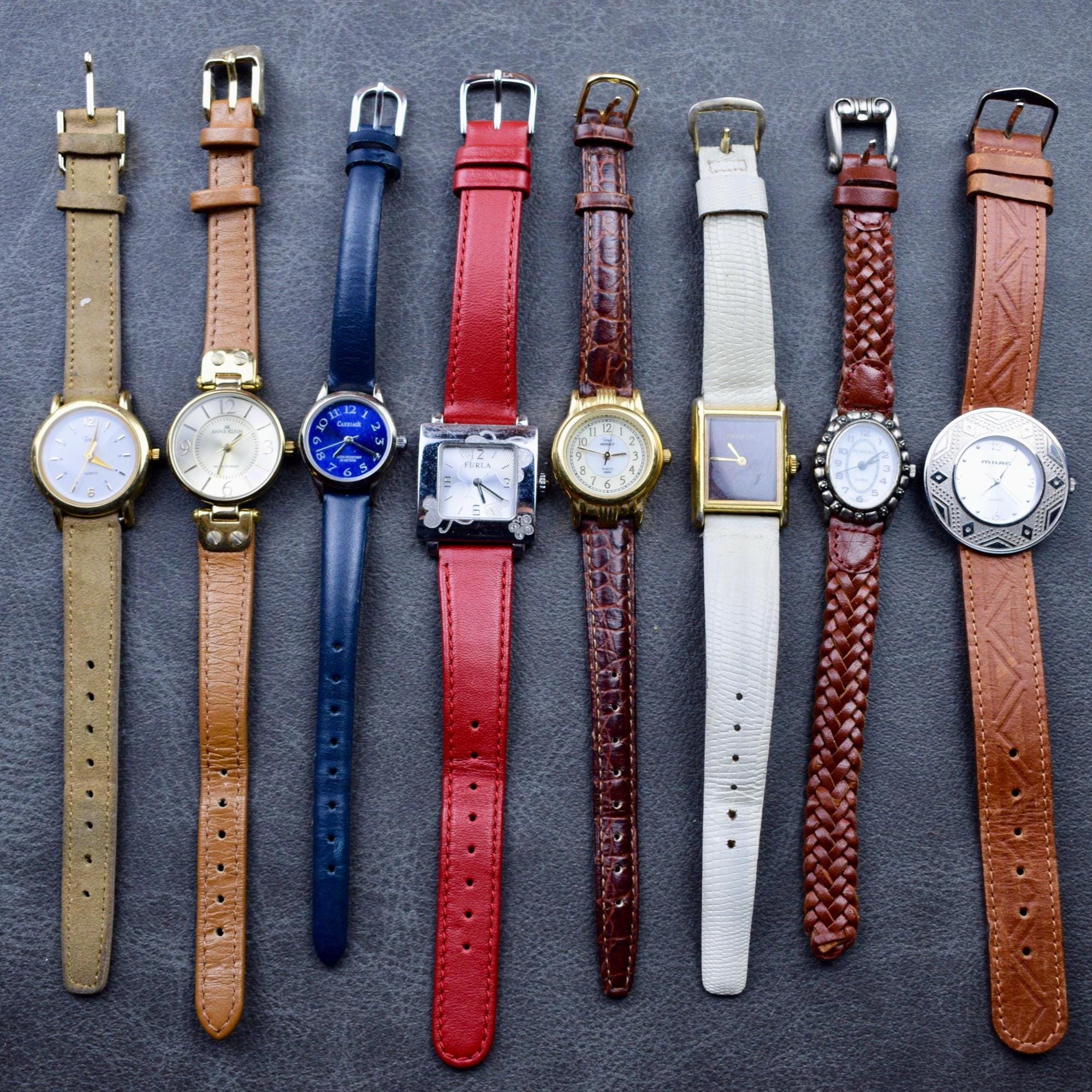 Vintage ladies watch brown leather dainty - Etsy 日本