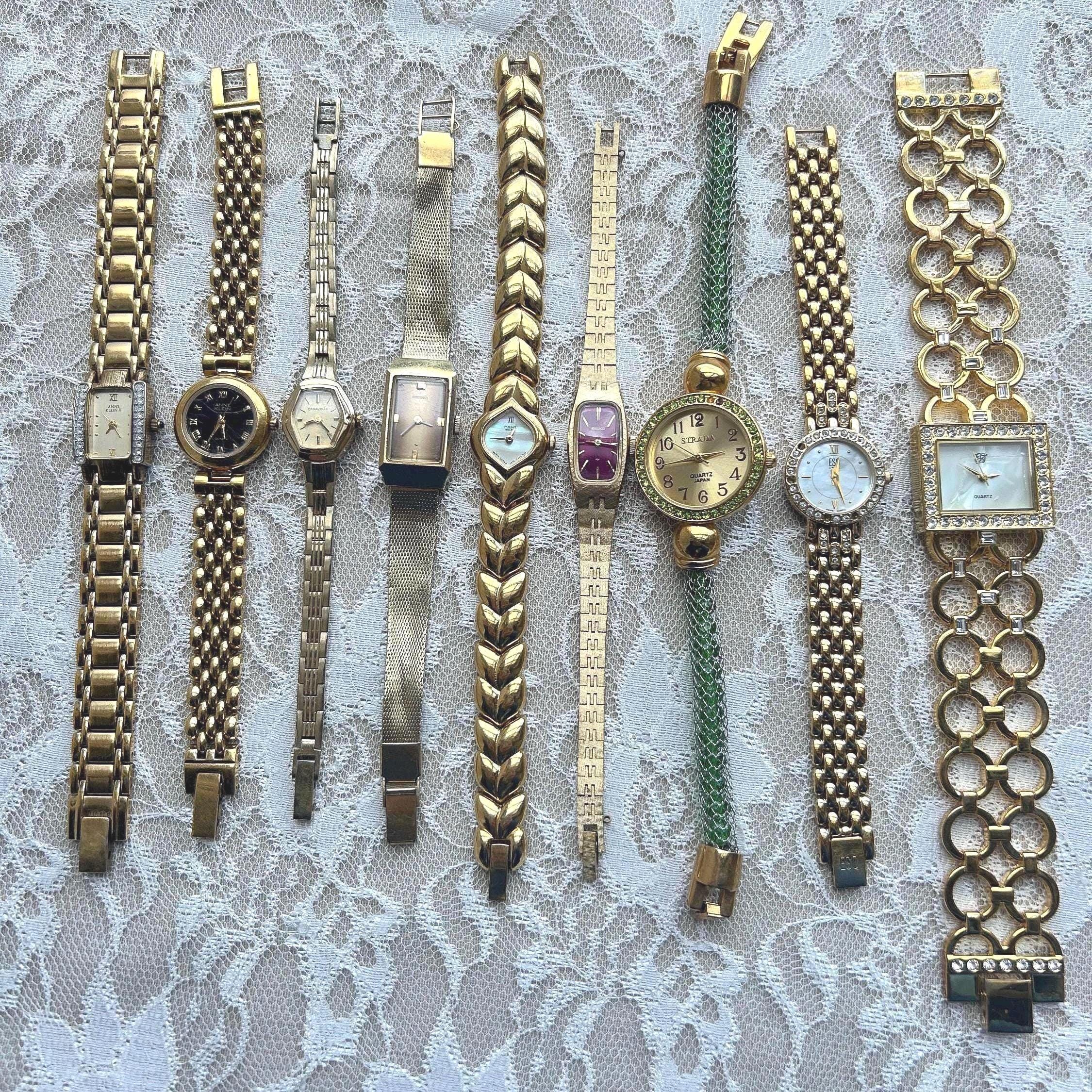Gold and Silver Vintage Watch Vintage Seiko Oval Link Two Tone Watch – wear fortune main image 2