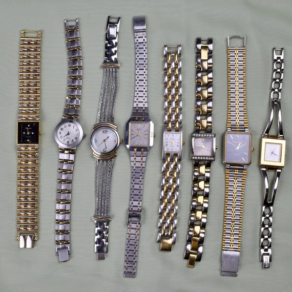 Gold and Silver Two Toned Womens Vintage Watches - Etsy display picture 3