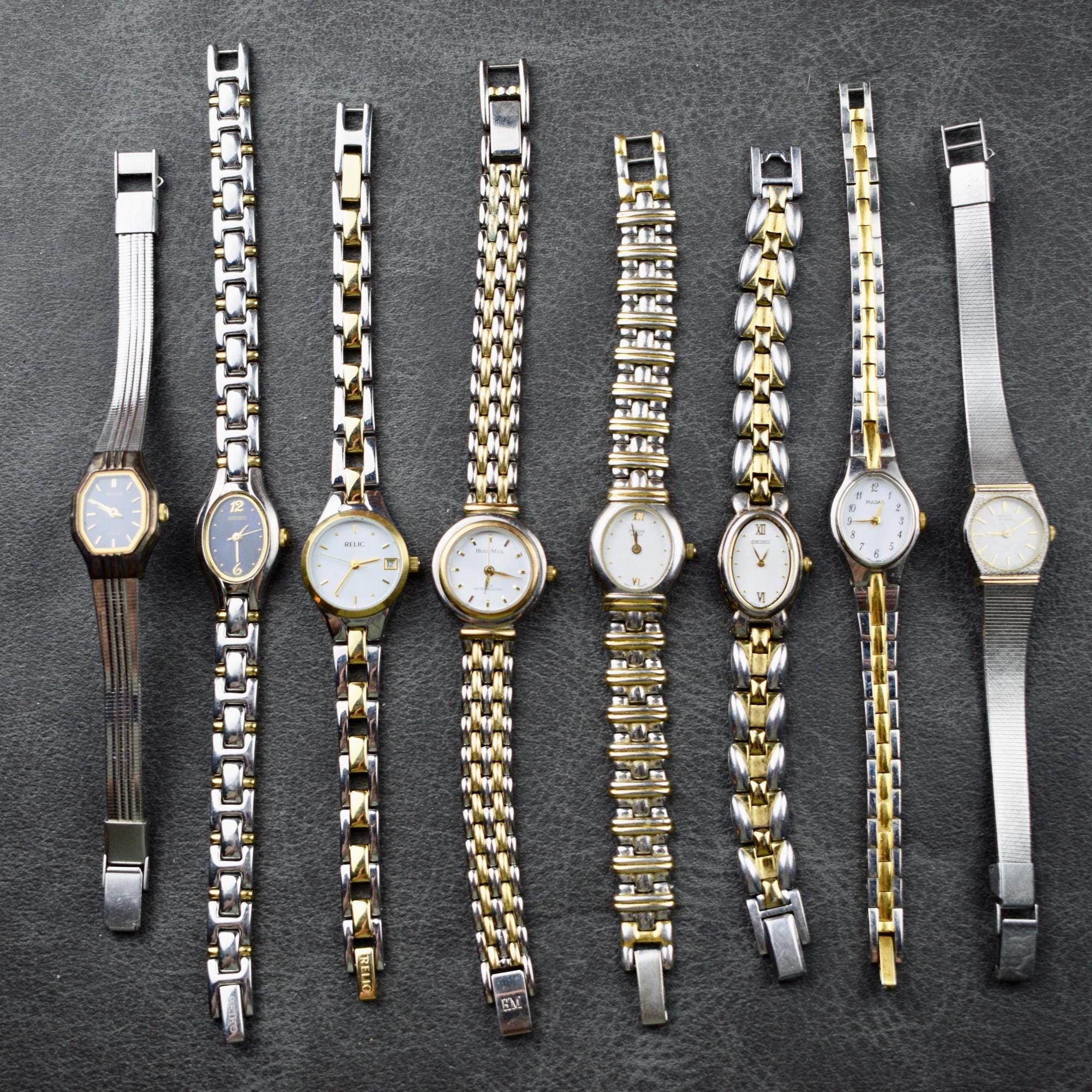 Seiko two-toned watch Ladies. Matte silver & gold. Extra links. Two-tone Womens Seiko Two Tone - Etsy main image 4