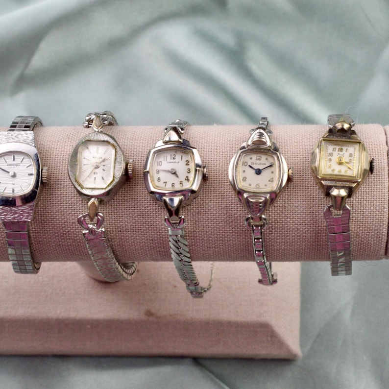 Vintage Silver Watch for Women, Wristwatch, Antique Feminine Mechanical Watch, Anniversary Gift for Her bild 4