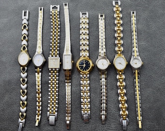 Gold and silver womens vintage watches