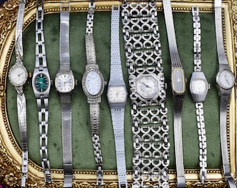 Vintage Silver Women's Watches, Feminine Quartz, Anniversary Gift