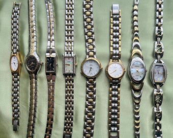 Two toned/mixed metal womens vintage watches
