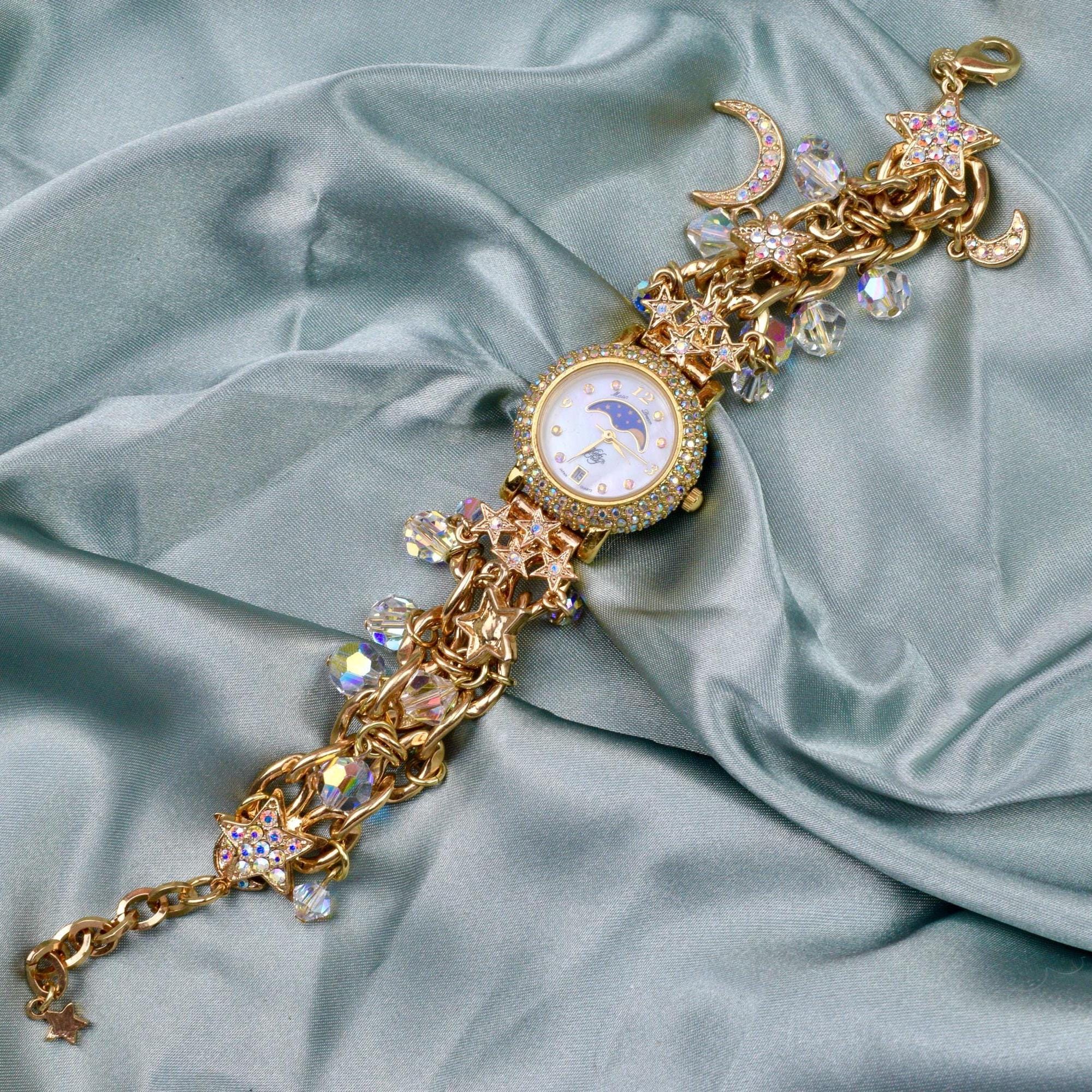 Kirk’s Folly: women’s bracelet and watch heart moon gold tone 10 1/2 “inches. Kirks Folly Watch - Etsy Canada main image 3