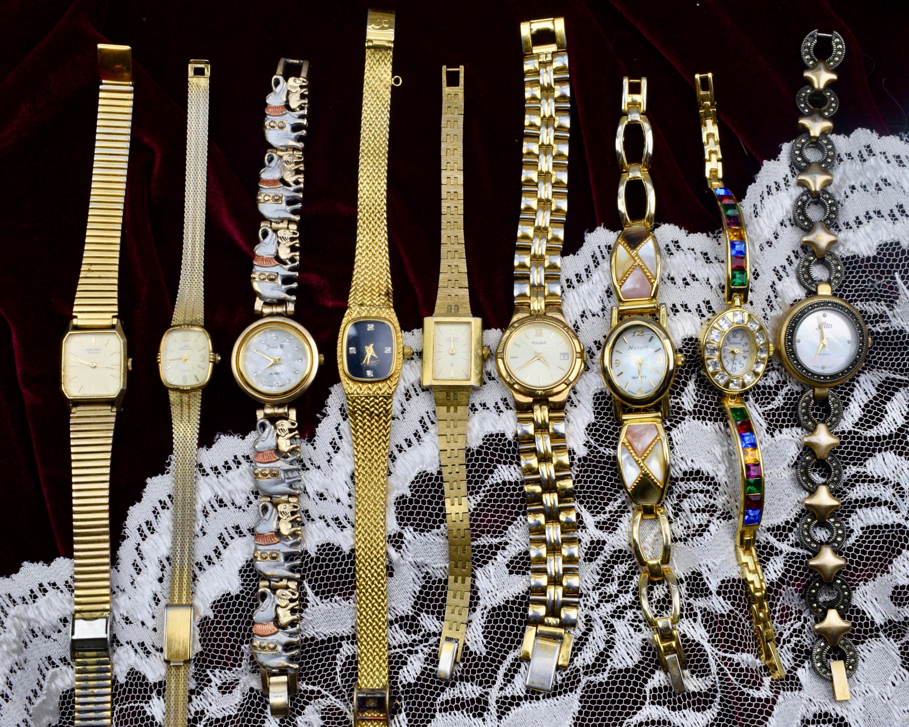 Euro vintage ゴールドカラー アンティーク メタルベルト Gold vintage seiko watch band - Etsy 日本