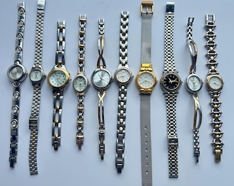 9 gold and silver two toned watches, sold separately