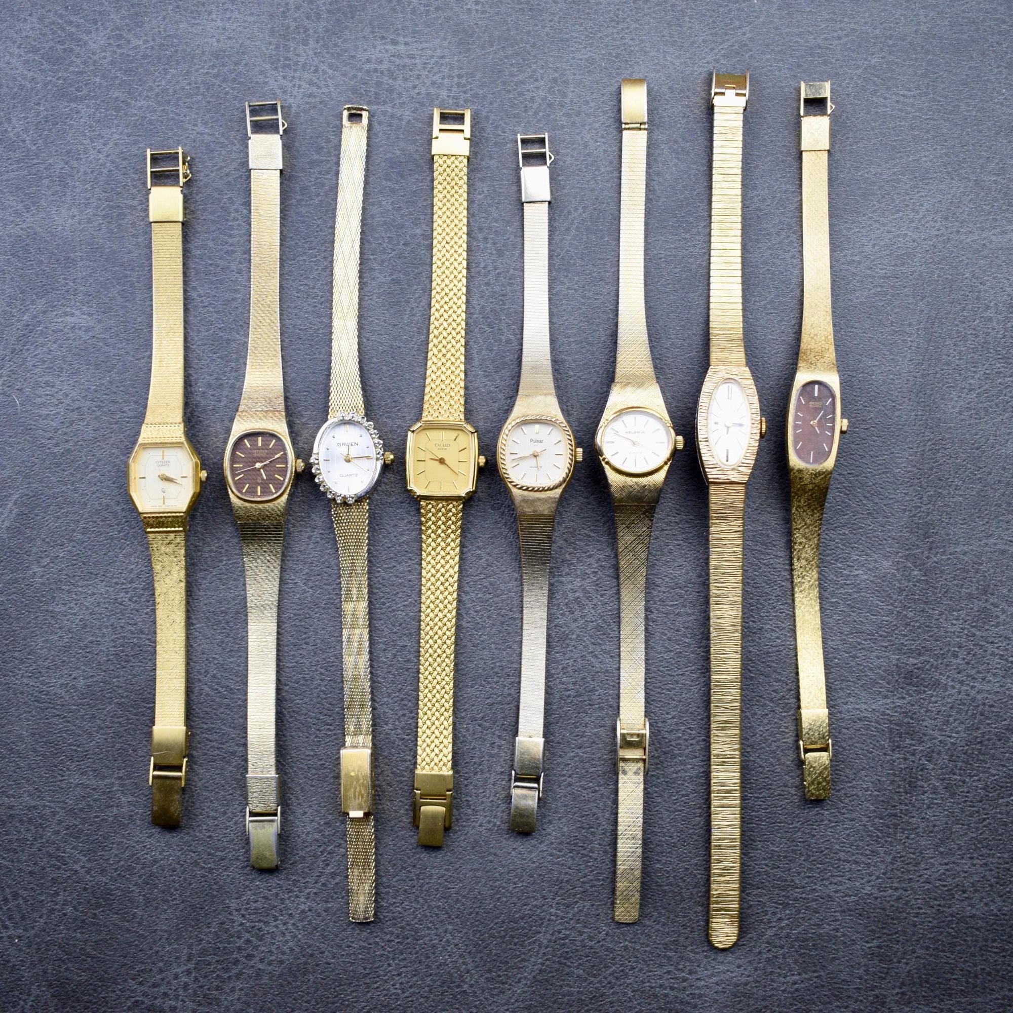 Vintage Seiko Citizen Timex Watch Lot Gold Tone Quartz Parts/Repair 1 Working LOT 10 pieces Vintage Watch TIMEX Wrist Watch Mechanical  main image 2