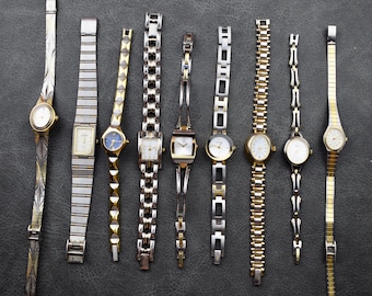 Gold and silver womens vintage watches