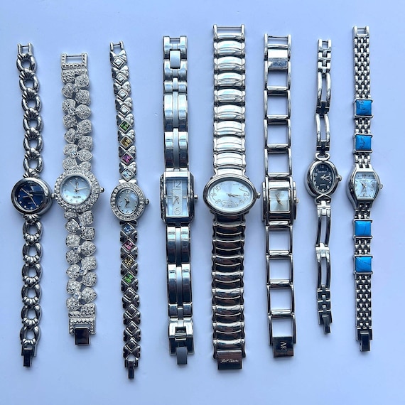Vintage Silver Women's Watches, Quartz Wristwatch, Anniversary Gift