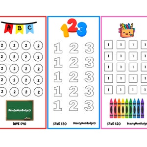 Back To School Mini Savings Challenge A6 | Savings | Set of 3 | Low Budget