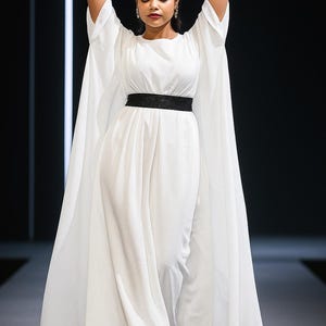 Yellow White Dusky Rose Kaftan with Black Belt Detail XS to XXL Ethnic Dress for Women Resort Wear Festive Kaftan Partywear Outfit