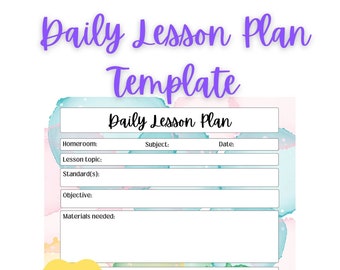 Lesson Plan Template-Editable & PDF Printable Available-Instant Download