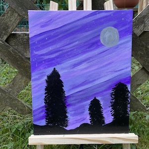 Purple Skies Acrylic Painting on Canvas