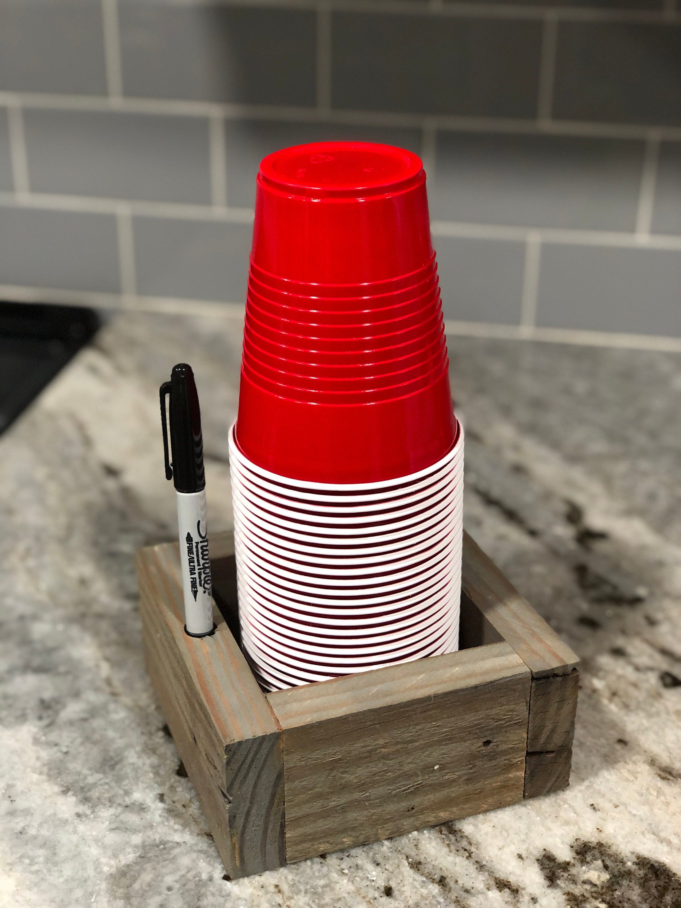 Reclaimed Rustic Wood Solo Cup Holder Etsy
