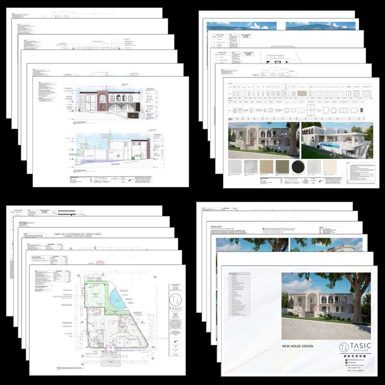Contemporary Coastal House Design Construction Drawings and Interior ...