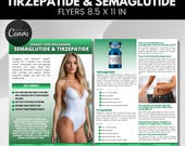 Tirzepatide flyer, semaglutide flyer,  Patient Educational template, weight loss flyers canva template, glp 1 flyer, weight loss marketing