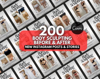 Body Sculpting Canva Templates | Before & After Posts | Body Contouring instagram template | RF Cavitation | HIFU | Ultrasonic Cavitation