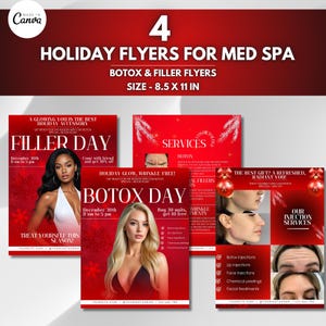 Christmas Botox and filler flyer, botox Party Invitation, Medspa holiday flyers, med spa christmas flyer, nurse injector flyer holiday, xmas