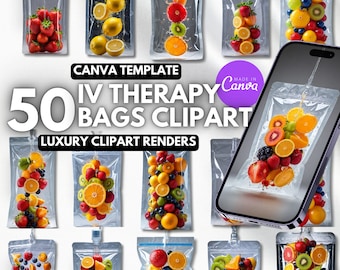 IV Drip Therapy Clinic Marketing, IV drip therapy canva clipart iv drip bag IV infusion template iv therapy bag, iv therapy clipart