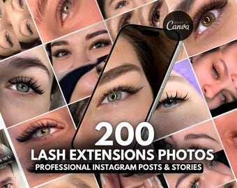 Lash extensions photo Instagram post| Lash texh Post Templates | Lash Extension Template | Lash Artist Social Media Post , lash canva