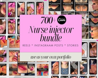 Botox and Filler Instagram bundle, lip filler reelsMedspa Template, Skincare Social Media Post,  lip injection reels canva template