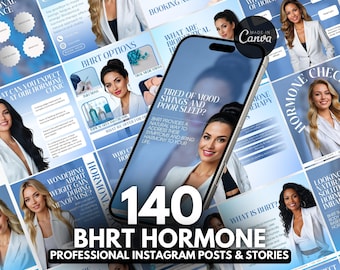 BioIdentical Hormone Replacement Therapy, hormone clinic instagram posts, BHRT instagram, Hormone Template canva , Hormone Social Media