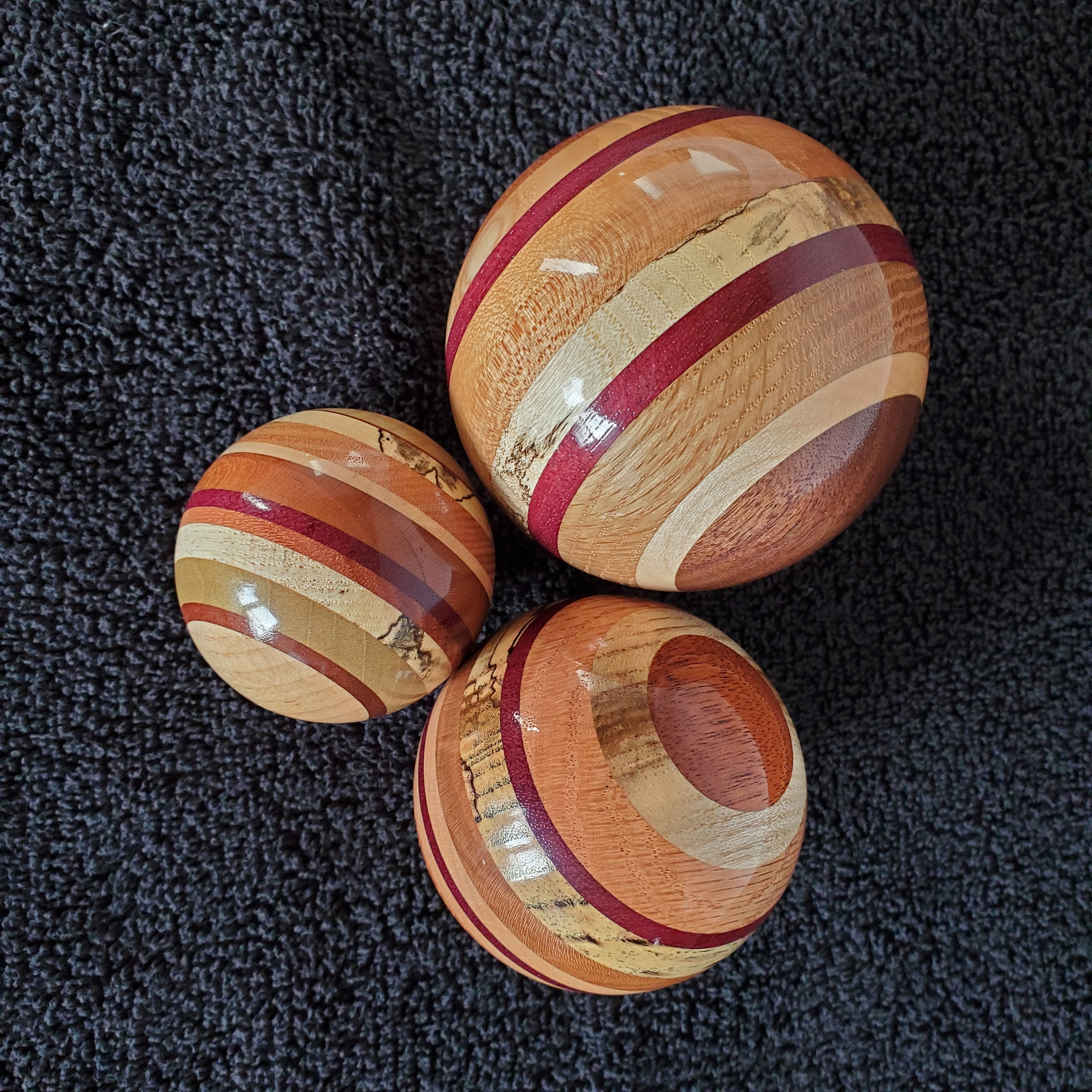 Set of Four Wooden Balls, Made From Hardwood, 90mm / 9cm / 3.5 Inch  Diameter Beechwood. Crafts Sphere, Round, Orb, Globe 