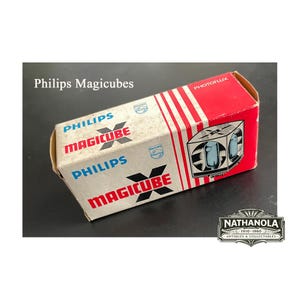Boîte de 3 flashs Philips Magicubes vintage neufs (NOS) – Flash pour appareil photo argentique – Photographie Instamatic – Flash argentique des années 1960